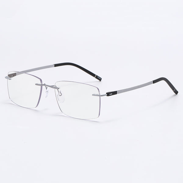 Rimcoo Lightweight Titanium Rimless Rectangle Eyeglasses