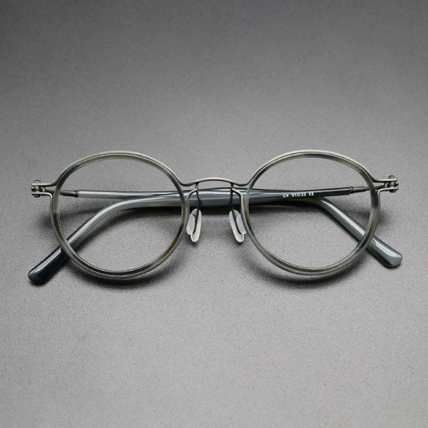 Ambrose Vintage Acetate Titanium Round Eyeglass Frames