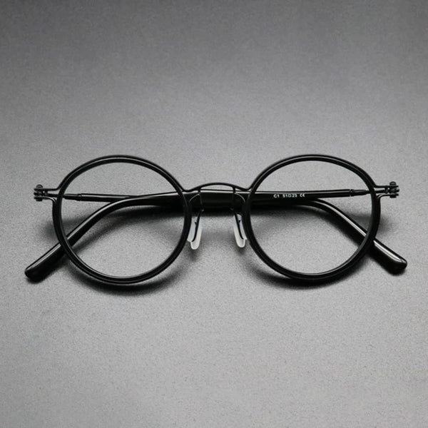 Ambrose Vintage Acetate Titanium Round Eyeglass Frames