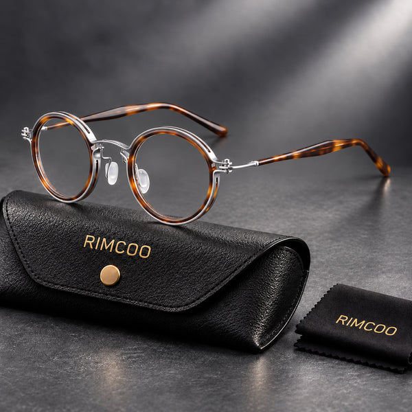 Alden Vintage Round Acetate Metal Eyeglass Frames