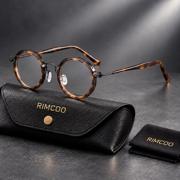 Alden Vintage Round Acetate Metal Eyeglass Frames