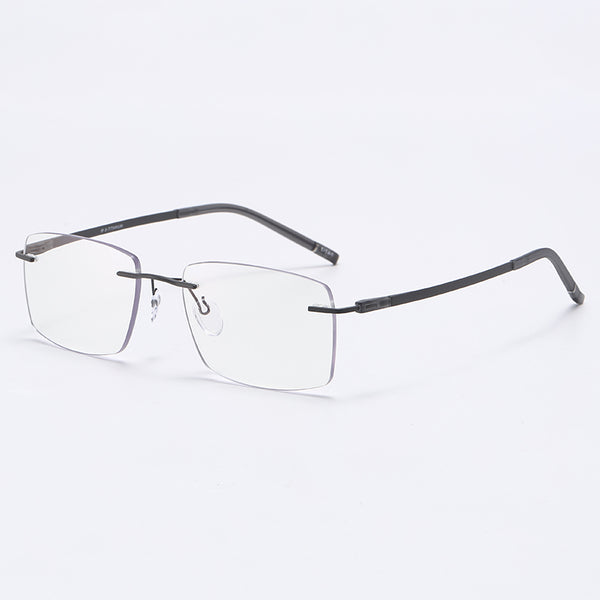 Rimcoo Lightweight Titanium Rimless Rectangle Eyeglasses