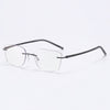 Rimcoo Lightweight Titanium Rimless Narrow Rectangle Eyeglasses