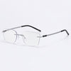Rimcoo Lightweight Titanium Rimless Narrow Rectangle Eyeglasses