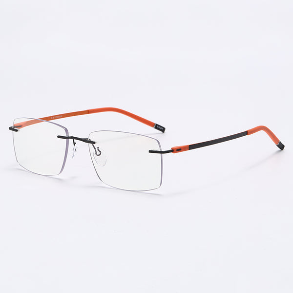 Rimcoo Lightweight Titanium Rimless Rectangle Eyeglasses