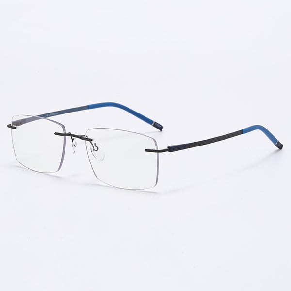 Rimcoo Lightweight Titanium Rimless Rectangle Eyeglasses
