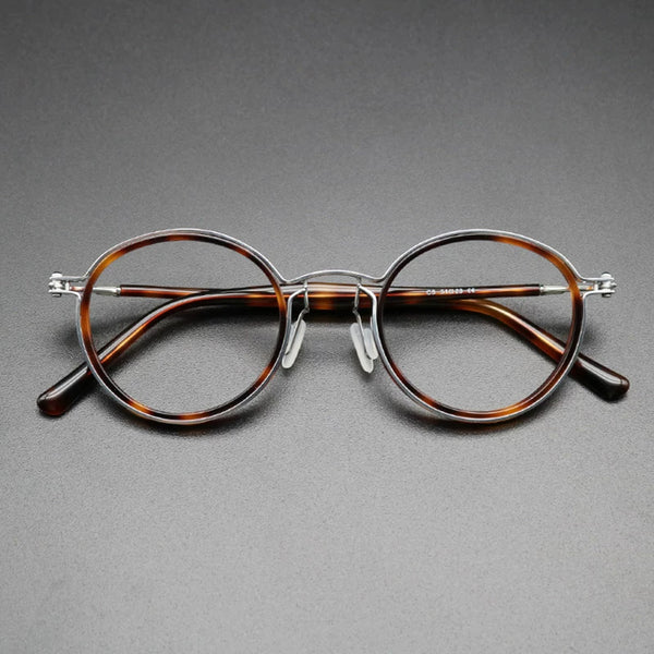 Ambrose Vintage Acetate Titanium Round Eyeglass Frames