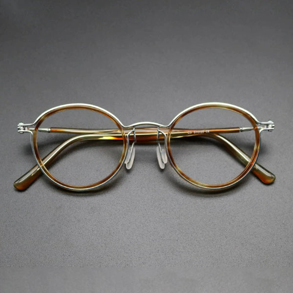 Ambrose Vintage Acetate Titanium Round Eyeglass Frames
