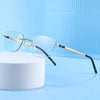 Rimcoo Lightweight Titanium Rimless Narrow Rectangle Eyeglasses