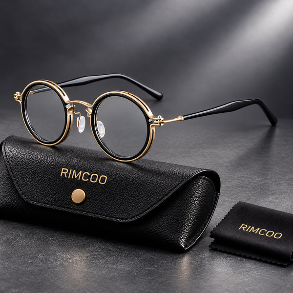 Alden Vintage Round Acetate Metal Eyeglass Frames