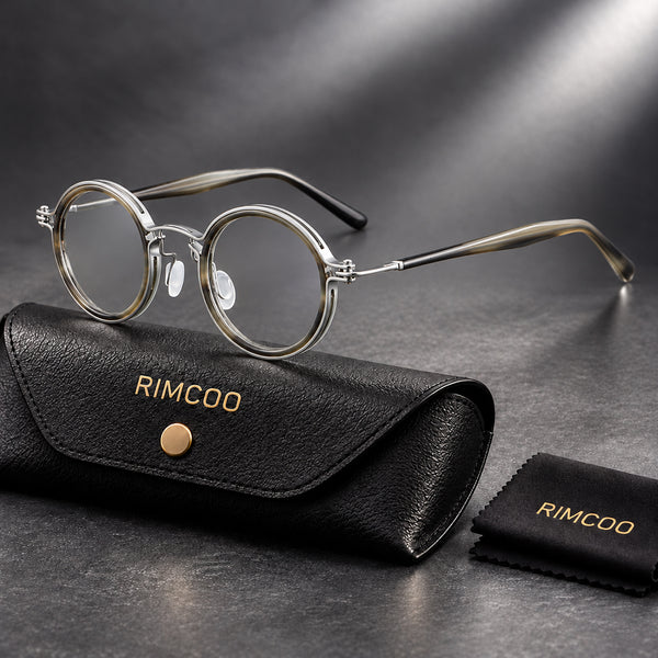 Alden Vintage Round Acetate Metal Eyeglass Frames
