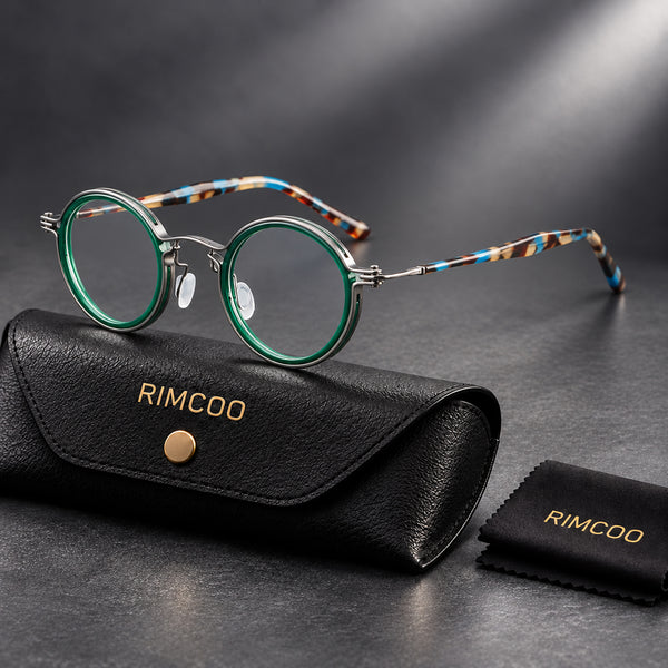 Alden Vintage Round Acetate Metal Eyeglass Frames
