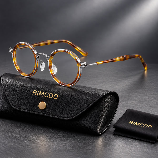 Alden Vintage Round Acetate Metal Eyeglass Frames