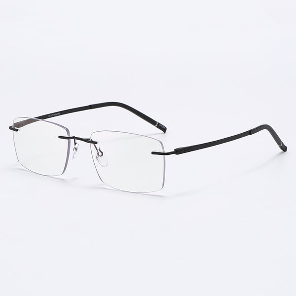Rimcoo Lightweight Titanium Rimless Rectangle Eyeglasses