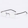 Rimcoo Lightweight Titanium Rimless Narrow Rectangle Eyeglasses